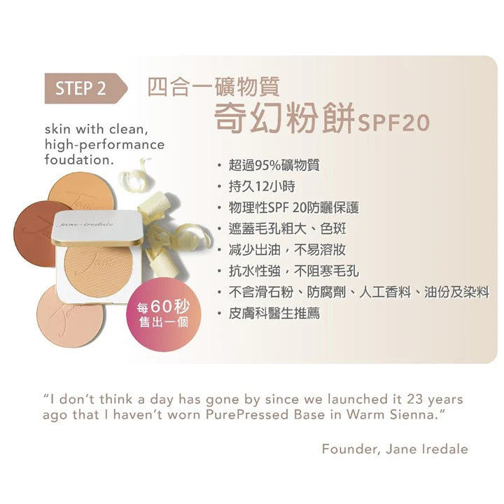 四合一礦物質奇幻粉餅 SPF20- 補充裝 PurePressed Base Mineral Foundation - Refill