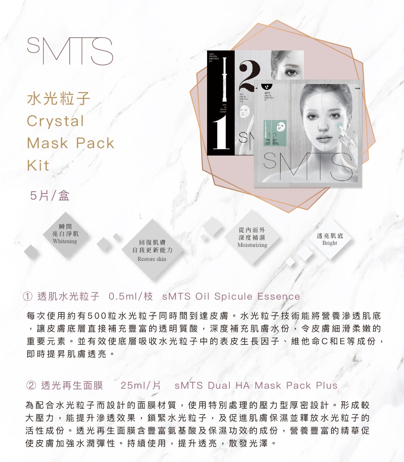 韓國sMTS 水光粒子面膜(嬰兒針家用版) Crystal Mask Pack Kit